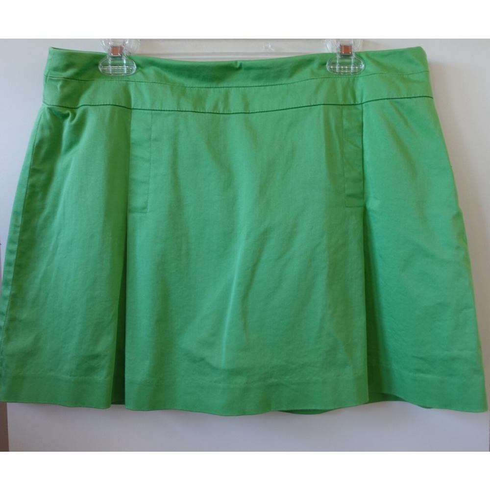 Herman Geist Skirt Womens 12 Green‎ Mini Pleated Skort Tennis Prep Golf Stretch
